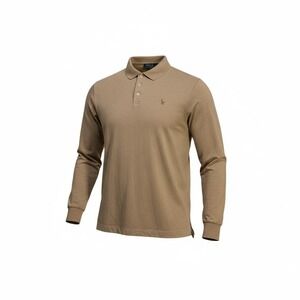 Polo Ralph Lauren Men's Tan Classic Fit Long Sleeve Polo Shirt Size Medium